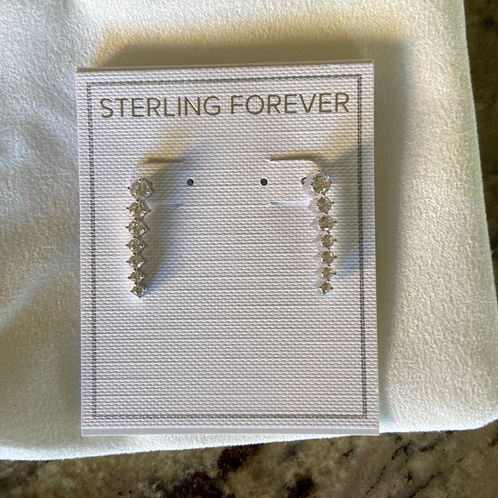 Sterling Forever CZ Earrings, New